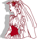 Shadowed Bride Embroidery Design