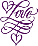 Love Calligraphy Style Embroidery Design