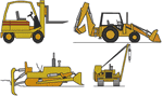 Heavy Equipment Set Embroidery Design