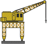 Dockyard Crane Embroidery Design