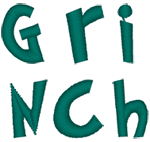 Grinched Alphabet Embroidery Design