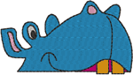 Baby Hippo Pocket Topper Embroidery Design