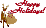 Happy Holidays Reindeer #1 Embroidery Design