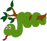Snake on a Limb Embroidery Design