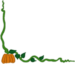 Pumpkin Vine Corner Embroidery Design