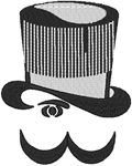 Top Hat Embroidery Design