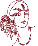 Redwork Machine Embroidery Designs: Flapper 1