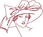 Redwork Machine Embroidery Designs: Flapper 6