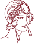 Redwork Machine Embroidery Designs: Flapper 9