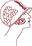 Redwork Flapper #10 Embroidery Design