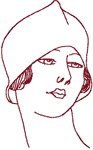 Redwork Machine Embroidery Designs: Flapper 11