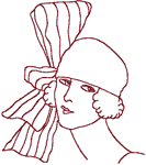 Redwork Machine Embroidery Designs: Flapper 12