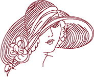 Redwork Machine Embroidery Designs: Flapper 15