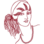 Redwork Flappers Set #1 Embroidery Design