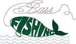 Bass Fishing Embroidery Design