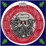 Santa Christmas Ornament Embroidery Design
