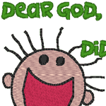 Kid Smarts: Dear God #2 Embroidery Design