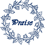 Praise Redwork Wreath Embroidery Design