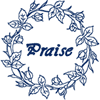 Redwork Machine Embroidery Designs: Insprirational Wreaths: Praise