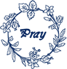 Redwork Machine Embroidery Designs: Insprirational Wreaths: Pray