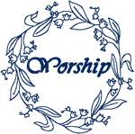 Worship Redwork Wreath Embroidery Design