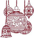 Redwork Christmas Ornaments #2 Embroidery Design