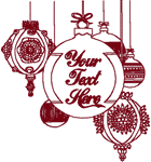 Redwork Ornate Christmas Ornaments Embroidery Design