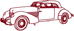 Redwork Machine Embroidery Designs: 1936 Cord 810 Convertible