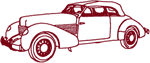 Redwork Classic Automobile: 1936 Cord 810 Convertible Embroidery Design