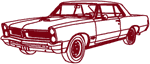Redwork Classic Automobile: Pontiac GTO 2 Door Embroidery Design