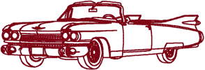 Redwork Machine Embroidery Designs: 1959 Cadillac Eldorado