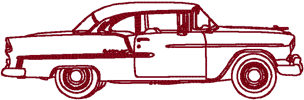 Redwork Machine Embroidery Designs: 1957 Chevy Belair