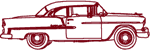 Redwork Classic Automobile: 1955 Chevy Belair Sport Coupe Embroidery Design