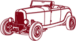 Redwork Classic Automobile: 1932 Ford Hot Rod Embroidery Design