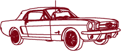 Redwork Machine Embroidery Designs: 1964 Ford Mustang
