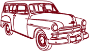 Redwork Machine Embroidery Designs: 1950 Plymouth Suburban