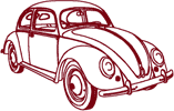 Redwork Machine Embroidery Designs: 1949 VW Beetle