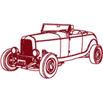 Redwork Classic Automobiles Embroidery Design