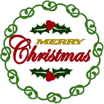 Merry Christmas Wreath Embroidery Design