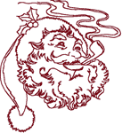 Machine Embroidery Designs: Redwork Santa and Pipe