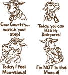 Goofy Cow Quotes Embroidery Design