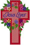 Jesus Lives Embroidery Design