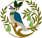 Partridge & Pear Tree Embroidery Design