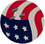 Patriotic Bowling Ball Embroidery Design