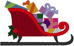 Sleigh Full Of Presents Embroidery Design