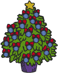 Christmas Tree & Ornaments Embroidery Design