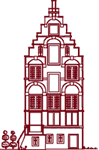 Redwork Victorian Townhouse #4 Embroidery Design