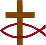 Cross & Fish Embroidery Design