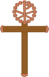 Latin Cross with Chi Rho Accent Embroidery Design