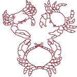 Redwork Crabs Set Embroidery Design